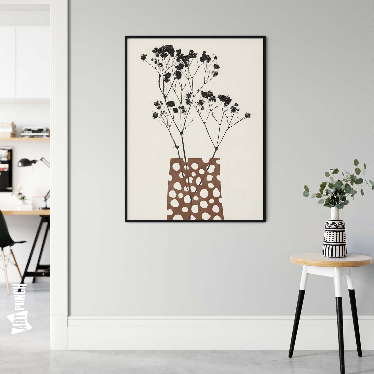 Gypsophila In a Brown Vase