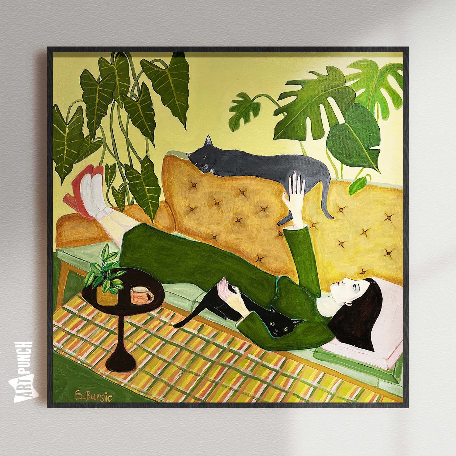 Cat Lady on a Couch