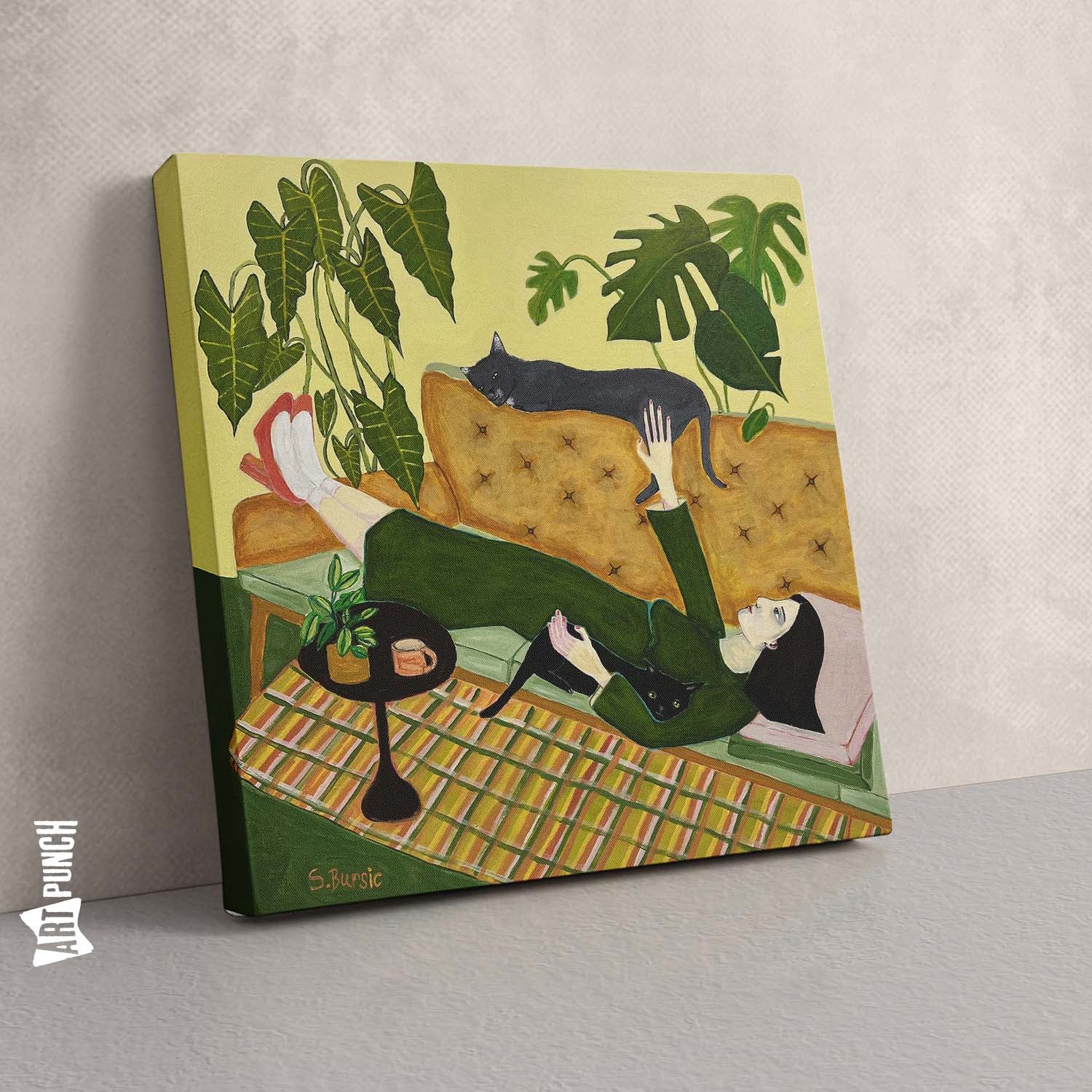 Cat Lady on a Couch