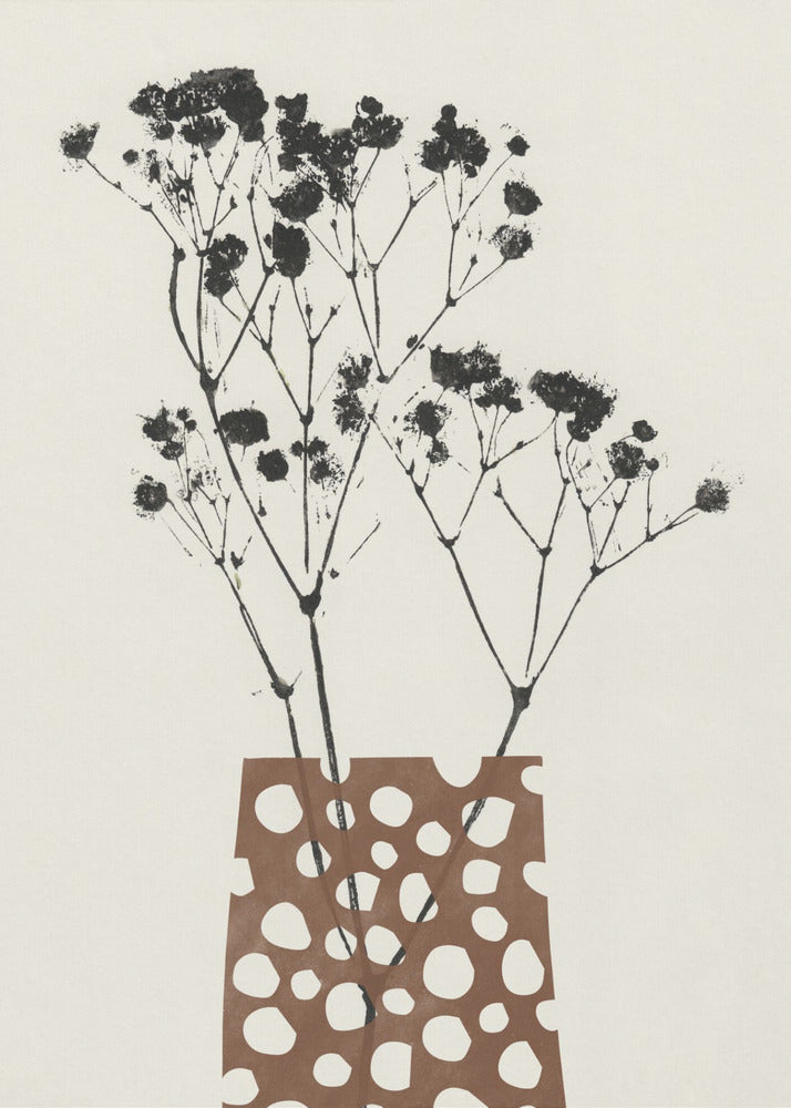 Gypsophila In a Brown Vase